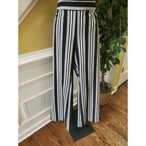 INC Black & White Stripe Bootleg Pants S 20W